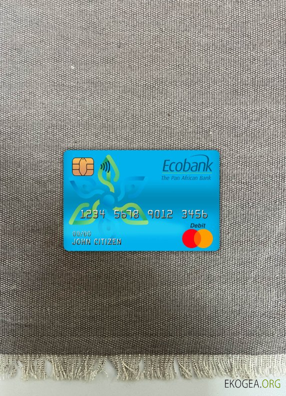 Photolook de la carte de débit principale de la banque Ecobank du Cameroun